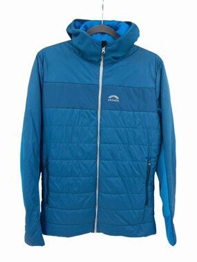SKINFIT Men's Blue Hooded Caldo Lightweight Puffer Jacket Medium